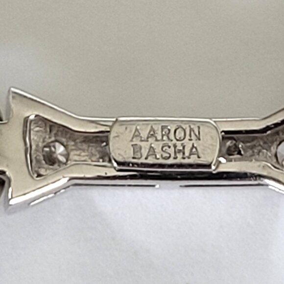 Aaron Basha 18K White Gold Diamond Bar Link Bracelet - Picture 3 of 11